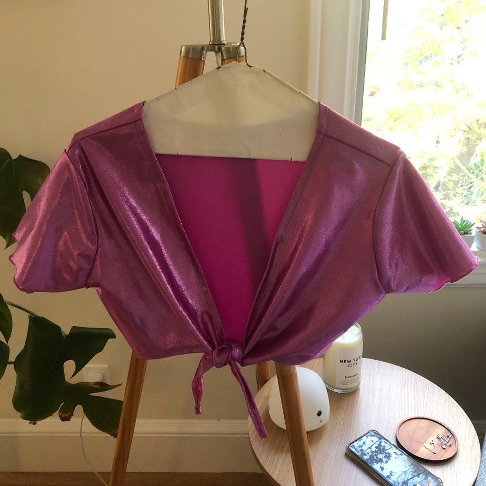 Pink glittery crop top